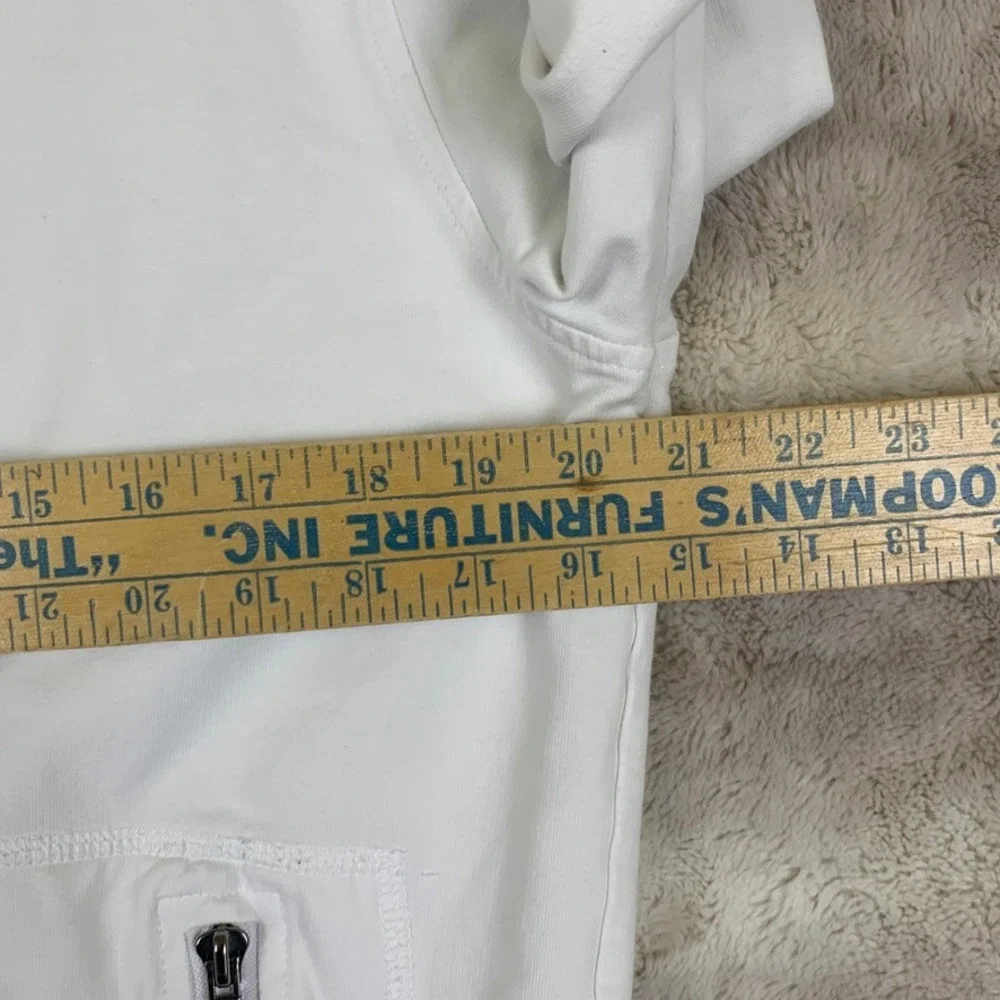 Patrick Assaraf Mens Full Zip Track Jacket‎ Large Pima Cotton White Lightweight
